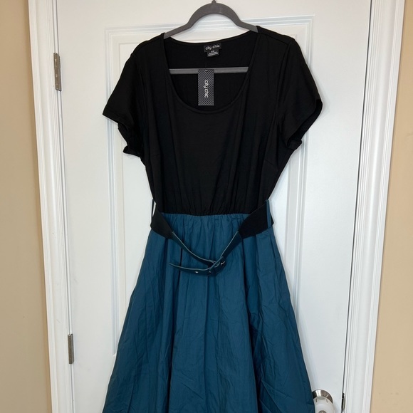 𝅺City chic Paris Days Dress - Teal - Picture 9 of 16